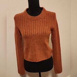 Madewell Women's Ribbed Burnt Orange Sweater